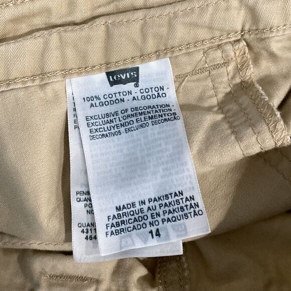 Levi’s Tan Khaki Color Rolled Hem Shorts Tonal Striped - Picture 10 of 14